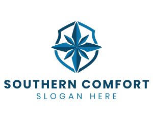 South - Blue Compass Shield logo design