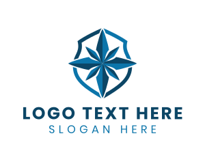 Travel - Blue Compass Shield logo design