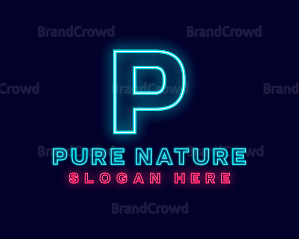 Futuristic Neon Bar Logo