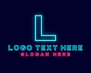 Video Game - Futuristic Neon Bar logo design