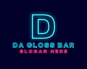 Futuristic Neon Bar logo design