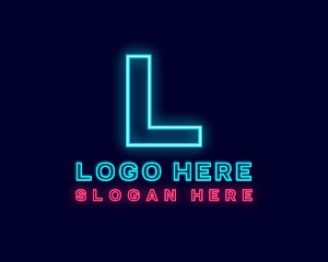 Studio - Futuristic Neon Bar logo design