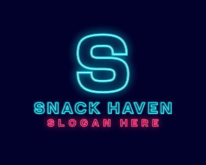 Futuristic Neon Bar logo design