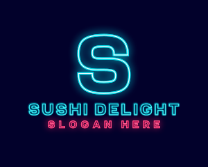 Futuristic Neon Bar logo design