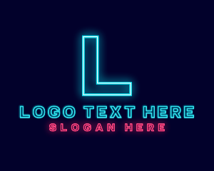 Podcast - Futuristic Neon Bar logo design
