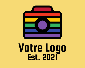 Camera Filter - Colorful Rainbow Camera logo design