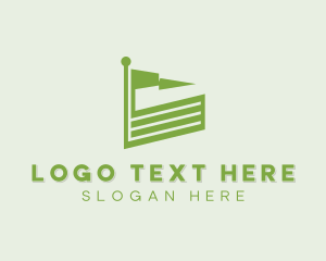 Golfing - Caddie Golfing Flag logo design