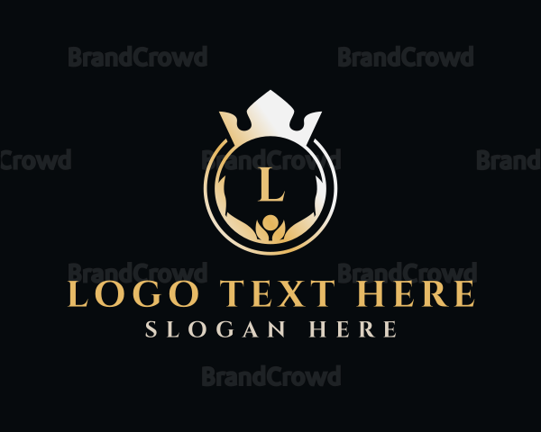 Round Crown Wreath Logo