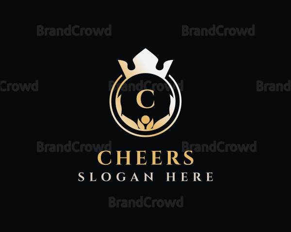 Round Crown Wreath Logo