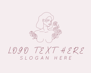 Human - Naked Female Roses logo design