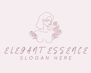 Naked Female Roses logo design