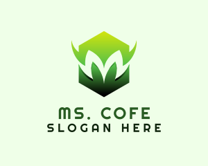 Diamond Leaf Hexagon Letter M   logo design