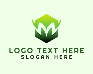 Hexagon - Diamond Leaf Hexagon Letter M logo design