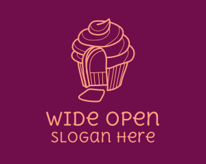 Open - Cupcake Home Door logo design