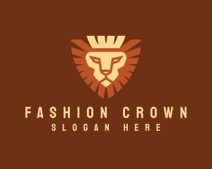 Lion Crown Shield logo design