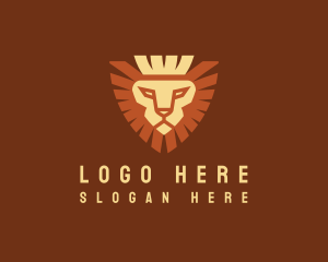 Beast - Lion Crown Shield logo design