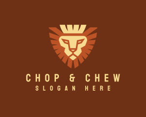 Veterinarian - Lion Crown Shield logo design