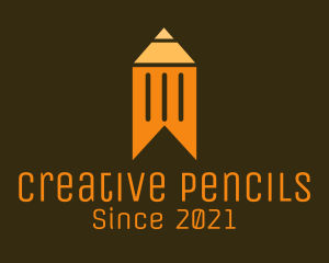 Orange Pencil Bookmark logo design