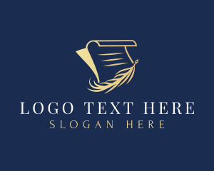 Document - Legal Writer Quill logo design