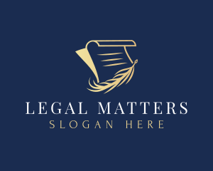 Legal Writer Quill logo design