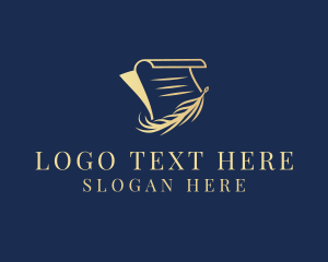 Legal Writer Quill logo design