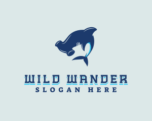 Hammerhead Shark Marine logo design