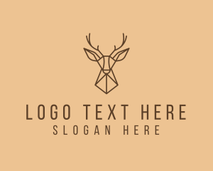 Stag - Wild Reindeer Antler logo design