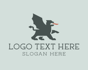 Mythical - Mythological Griffin Dragon logo design