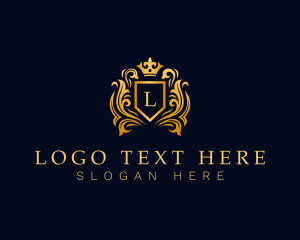 Sophisticated - Heraldic Crown Shield logo design