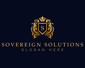 Sovereign - Heraldic Crown Shield logo design