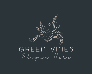 Vines - Woman Face Vines logo design