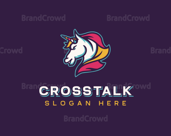 Unicorn Horse Streamer Logo