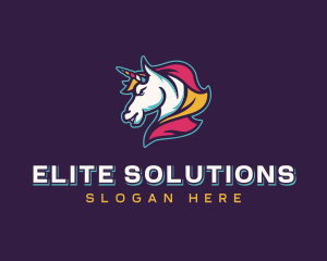 Unicorn Horse Streamer Logo