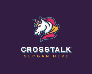 Unicorn Horse Streamer Logo