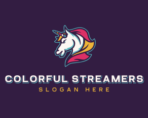 Unicorn Horse Streamer logo design