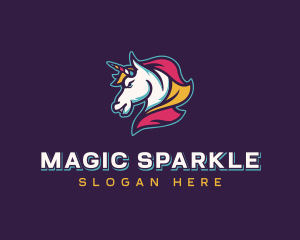 Unicorn - Unicorn Horse Streamer logo design