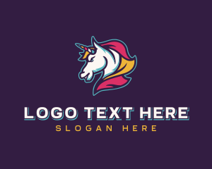 Mascot - Unicorn Horse Streamer logo design