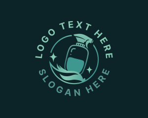 Clean - Mop Spray Cleaning logo design