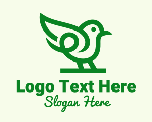 Bird Sanctuary - Perched Green Robin logo design