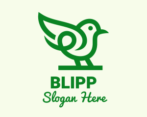 Perched Green Robin Logo