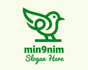 Perched Green Robin Logo