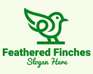 Perched Green Robin logo design