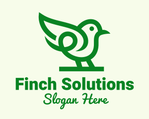 Perched Green Robin logo design