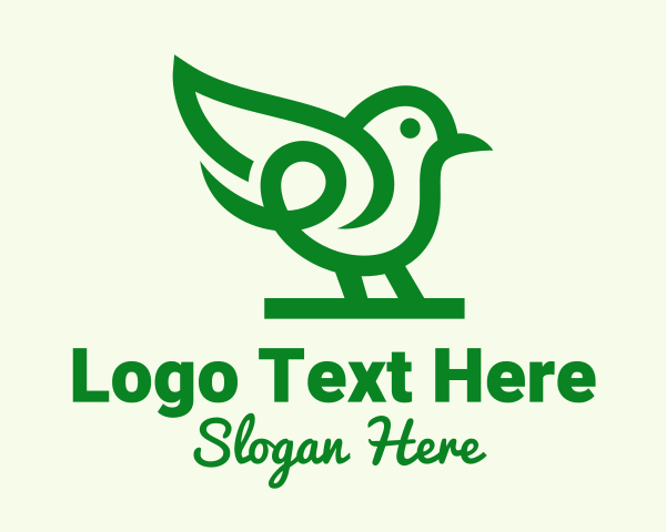 Avian - Perched Green Robin logo design