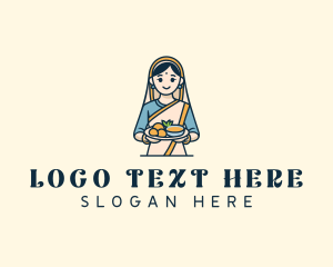 Woman Indian Restaurant Logo