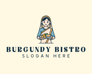 Woman Indian Restaurant logo design