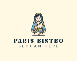 Woman Indian Restaurant logo design