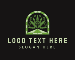 Ganja - Herbal Marijuana Oil logo design