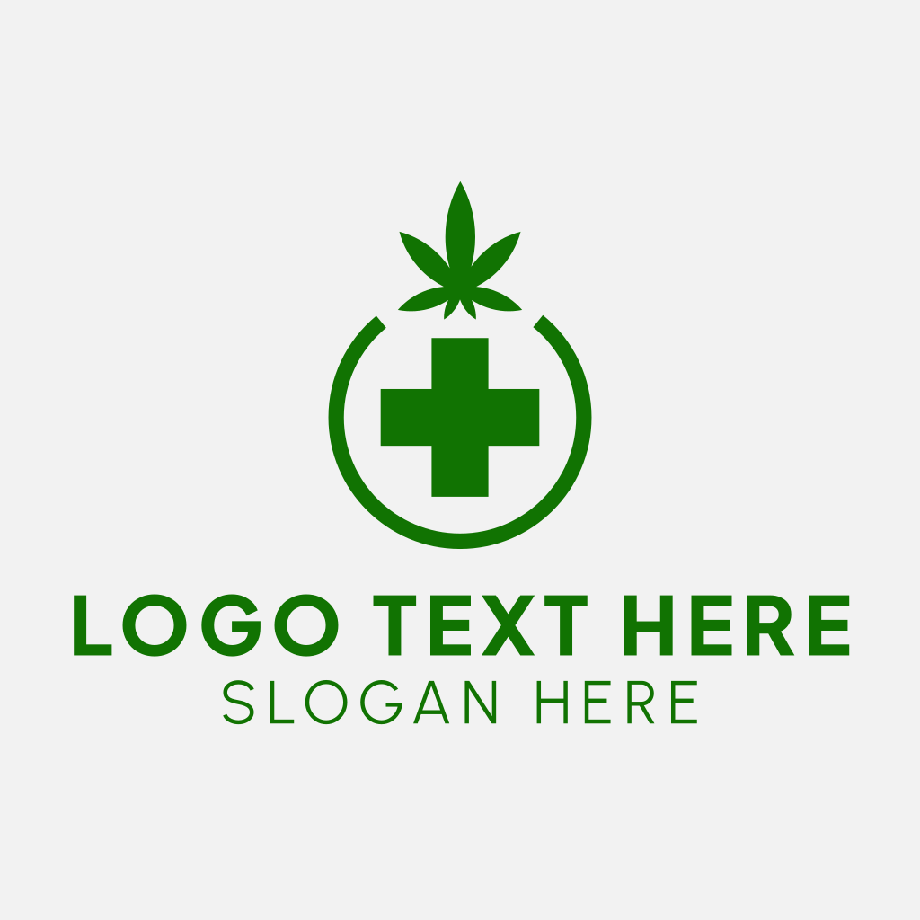 Weed Medicinal Cross Logo 