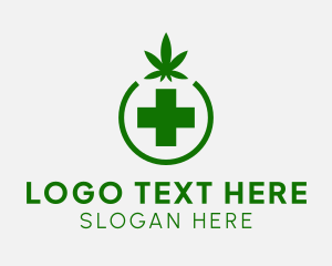 Hemp - Weed Medicinal Cross logo design